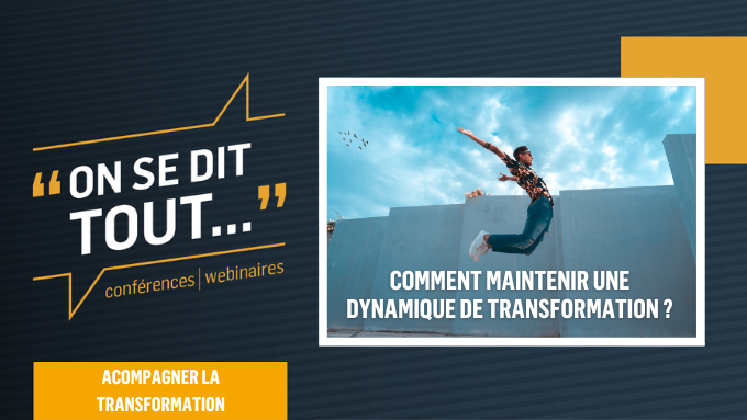 Visuel illustrant les stratégies pour une transformation durable, thème d'un webinaire de Zepresenters