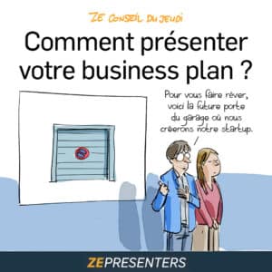 Dessin illustrant une présentation pour présenter son business plan