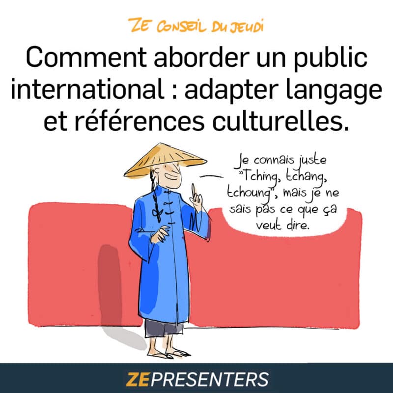 Dessin pour illustrer l'article : comment aborder un public international ?